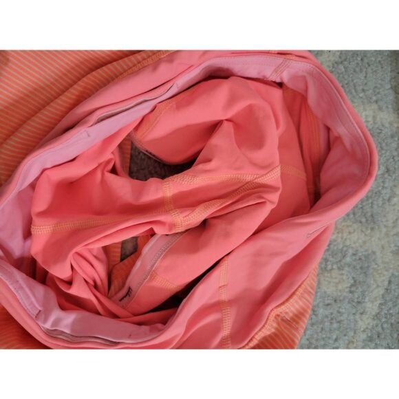 Run Pace Setter Lululemon Tennis Skirt Skort Wagon Striped Orange Size 4 - Picture 6 of 7